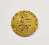 George III (1760-1820), 'Spade' Guinea, 1791, fifth laureate head right, rev. crowned 'spade'