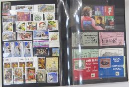 Malta: Red Senator album and 2 large stock-books of QV to Republic mint and used definitives,