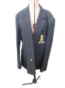 Two black blazers with Life Guards blazer badges, pair of trousers and tie.