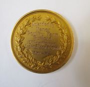 Gold 9ct medal awarded 1931 - 1932 to Manor Poultry Farm for first position in the light breeding