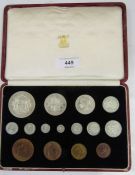 1937 George VI Specimen Proof 15 Coin Set. Crown to Farthing with Maundy. The Official Royal Mint
