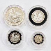Elizabeth II (1952-2022), 1997 Silver Proof Britannia Collection (4 coins) with original Royal