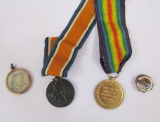 WWI war and victory medals named to '254921, SPR. FJ Knowles RE'. Locket with photographs of a