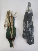 Set of painted decoys in box with instructions from Westley Richards & Co, 28 Conduit Street, W1.