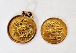 Edward VII (1902-1910), Half Sovereign, 1910, bare head right, George and dragon date below,