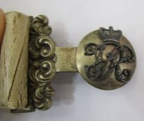 Victorian white metal North Gloucestershire regiment belt buckle and belt.Condition ReportAdditional