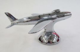 Dunhill 'The jet aeroplane' table lighter, reg des no 872899, in original red fitted box with