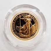 Elizabeth II (1952-2022), 1987, Gold Proof Britannia 10 Pounds, Some marks on Obverse, in original