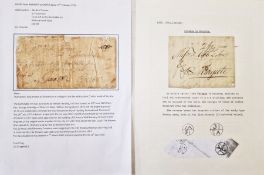 Belgium: cross-channel mail and postal history collection 1731 to 1946, in black folder, 70+