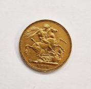 Victoria (1837-1901), Sovereign 1880, Young head facing left, St George and the Dragon, date below