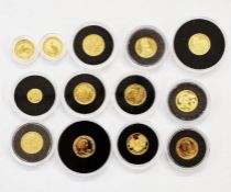 Group of Small Gold Coins from around the world (13) to include, Canada 1 Maple leaf Dollar 1995,