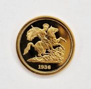 Fantasy Sovereign 1936 Obverse: Edward VIII facing left, Reverse: George and the Dragon, struck in 9