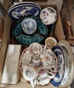 Boxed set of six Royal Worcester 'Evesham' pattern ramekins, a Coalport 'Ming Rose' plate, a