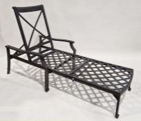 Pair of metal reclining sunloungers (2)