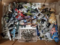 Quantity of cast metal aeroplanes, some made by IXO, to include B29, Spitfire, Red Barrons, DR1,