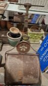 Vintage cast iron garden roller by Saunders & Bowkley, Stourbridge