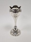 Edwardian silver vase, in the art nouveau style, hallmarked Birmingham 1909 by William Henry