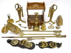 Victorian mahogany writing box with sloping fitted interior, drawer to base, 51cm, a pair of brass