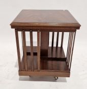 Mahogany revolving bookcase with moulded slats, the top 45cm square x 55cm high