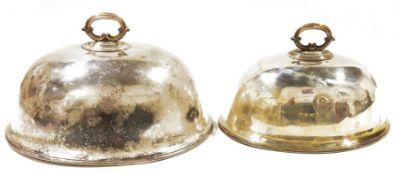 Two graduated meat domes, crest engraved