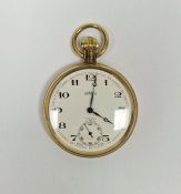 Gradus 17 jewel Incabloc open face pocket watch, the circular enamel dial with Arabic numerals