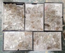 Large collection of glass stoppers, predominantly 19th century, including cut, etched and engraved