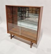 Mid century Turnidge of London teak display cabinet, with two sliding glass doors and three