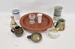 Harry Davis and May studio pottery egg baker, a Rosenthal porcelain vase by Rosemunde Nairac, a