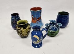 Group of early 20th century Art Pottery vases, various incised marks, comprising: a Barum (