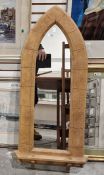 Modern Gothic-style overmantel mirror, 98cm high x 43cm wide