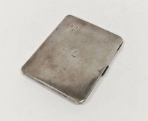 Art Deco engine-turned silver cigarette case, engraved with initials W.J.A., hallmarked