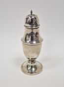 Silver baluster sugar caster on circular foot, Birmingham 1926, 3.5ozt