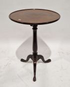 Victorian mahogany tri-pod occasional table, of circular form, 72cm high by 53cm diam