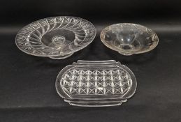 Group of cut glassware including: two Stuart & Sons footed cut-glass bowls/stands in sizes, circa