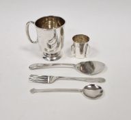 George VI silver christening mug, hallmarked Birmingham 1926 by William Adams Ltd, together with