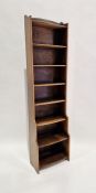 20th century stained oak bookshelf, having eight fitted shelves, measuring approx. 177cm high x 47cm