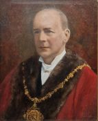 Albert Abram Gittleson (act.1911-1944) Oil on board Portrait of a gentleman wearing mayor's robe,