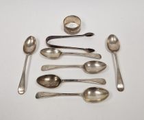 Set of six Edwardian silver teaspoons, Old English pattern, Sheffield 1903, a Victorian silver