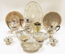 Extensive collection of silver plate and other metalwares to include tea and coffee pots, fruit