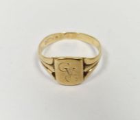 9ct gold gent's signet ring, 4.1g approx.