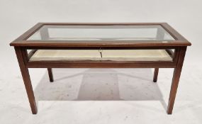Early 20th century inlaid mahogany bijouterie table, rectangular with cross banded border, on inlaid