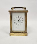 Late 20th century carriage clock in five-glass brass case, retailed by Charles Frodsham, London,