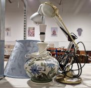 Three table lamps and a modern standard lamp (4)