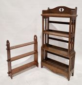 Oak four-tier open bookcase and a small stained wood three-tier bookcase (2) Condition ReportThe