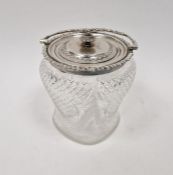 Late Victorian silver and cut glass biscuit barrel, Sheffield 1899, maker Dixon and Sons, the