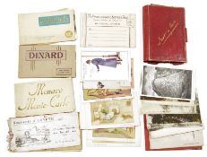 Quantity of various vintage postcards, greetings cards, souvenir card books, etc (2 boxes)