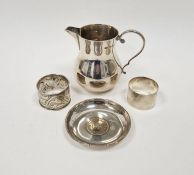Silver baluster cream jug by Mappin & Webb, having S-scroll handle, 10cm high, 5ozt, two various