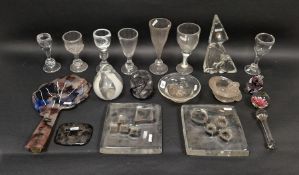 Two paperweights and a collection of contemporary Art Glass, including: a vase with opaque