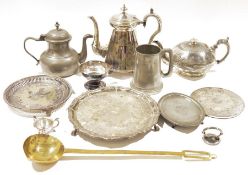 EPNS teapot, coffee pot, other plated wares and metalware (1 box)
