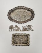 Edwardian silver trinket dish, oval with cherubs heads, after Joshua Reynolds, 15.5cm wide, a